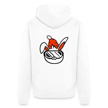 Bunny Ski Goggles Ski Bunny Skiing Ski Goggles Cap - Unisex Premium Organic Zip Hoodie - white - Back - Thijin (182cm)
