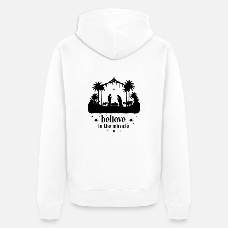 Glaube an ein Wunder - Unisex Premium Bio Zip Hoodie - Weiß