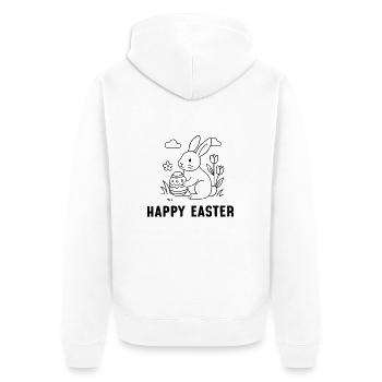 Joyeuses Pâques - Veste à capuche bio Premium Unisexe - blanc - Dos - Thijin (182cm)