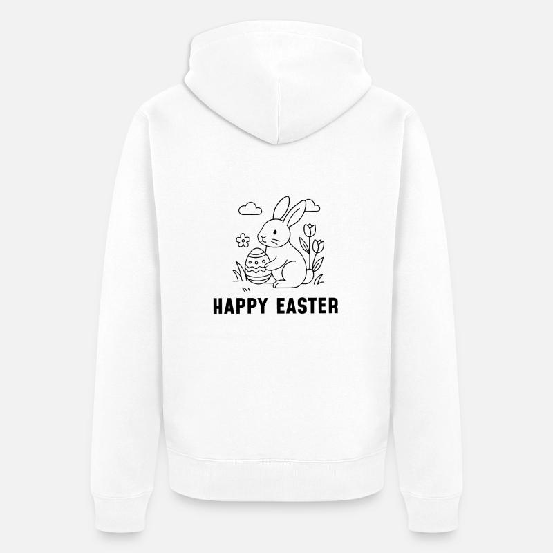 Happy Easter - Unisex Premium Bio Zip Hoodie - Weiß