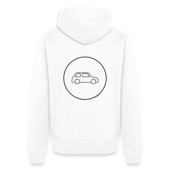 einfach ein Auto - Unisex Premium Bio Zip Hoodie - Weiß - Hinten - Thijin (182cm)