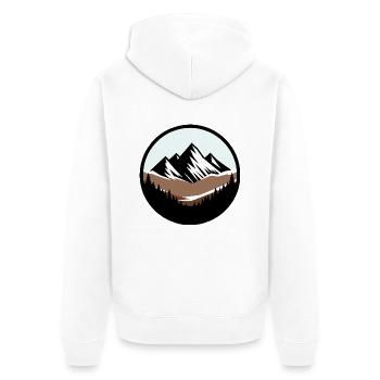 Der Berg ruft - Unisex Premium Bio Zip Hoodie - Weiß - Hinten - Thijin (182cm)