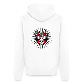 hibou aigle hibou chouette cool crâne crâne Halloween tatouage - Veste à capuche bio Premium Unisexe - blanc - Dos - Thijin (182cm)