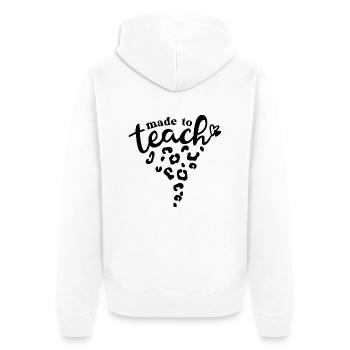 Fait pour enseigner l’inspiration de l’enseignant - Veste à capuche bio Premium Unisexe - blanc - Dos - Thijin (182cm)
