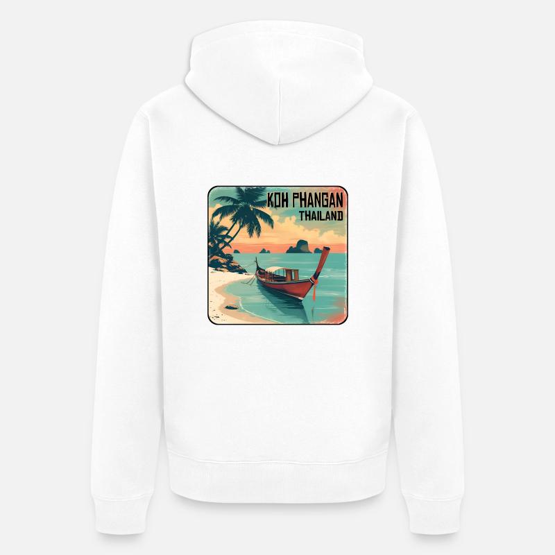 Koh Phangan, Thailand - Unisex Premium Organic Zip Hoodie - white