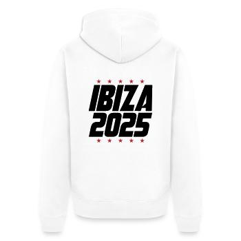 Ibiza 2025 - Unisex Premium Organic Zip Hoodie - white - Back - Thijin (182cm)