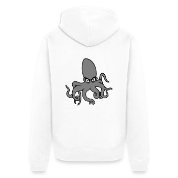 Pieuvre, pieuvre, pieuvre, céphalopode, mauvais œil - Veste à capuche bio Premium Unisexe - blanc - Dos - Thijin (182cm)