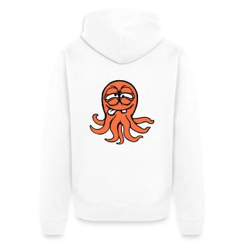 pieuvre pieuvre pieuvre calmar céphalopode drôle idiot - Veste à capuche bio Premium Unisexe - blanc - Dos - Thijin (182cm)