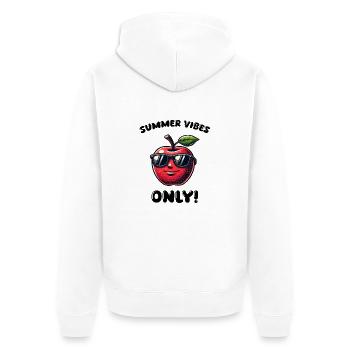 apfel cool - Unisex Premium Bio Zip Hoodie - Weiß - Hinten - Thijin (182cm)