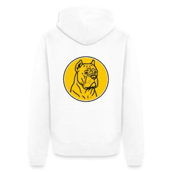Mastif - Unisex Premium Bio Zip Hoodie - Weiß - Hinten - Thijin (182cm)