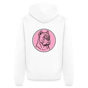 Mastif - Unisex Premium Bio Zip Hoodie - Weiß - Hinten - Thijin (182cm)