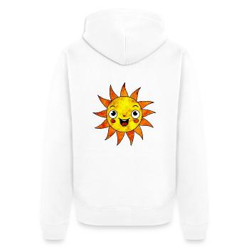 Cosmic Sun - Unisex Premium Organic Zip Hoodie - white - Back - Thijin (182cm)