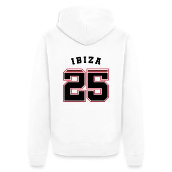 Ibiza 2025 Trikot - Unisex Premium Bio Zip Hoodie - Weiß - Hinten - Thijin (182cm)