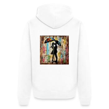 Graffiti küssendes Paar Rost Metall urban Streetar - Unisex Premium Bio Zip Hoodie - Weiß - Hinten - Thijin (182cm)