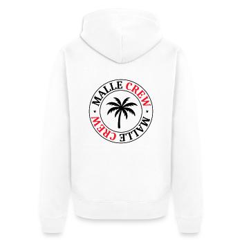 Malle Crew Palm - Unisex Premium Organic Zip Hoodie - white - Back - Thijin (182cm)