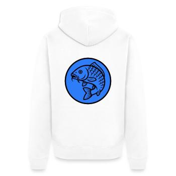 Poisson carpe - Veste à capuche bio Premium Unisexe - blanc - Dos - Thijin (182cm)