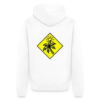Palme Sonne Symbol - Unisex Premium Bio Zip Hoodie - Weiß - Hinten - Thijin (182cm)