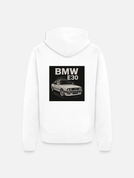 E30 Oldtimer Beemer - Unisex Premium Bio Zip Hoodie - Weiß