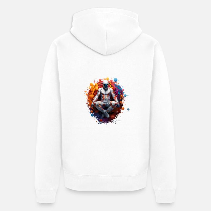 Yogi de l’espace - Veste à capuche bio Premium Unisexe - blanc