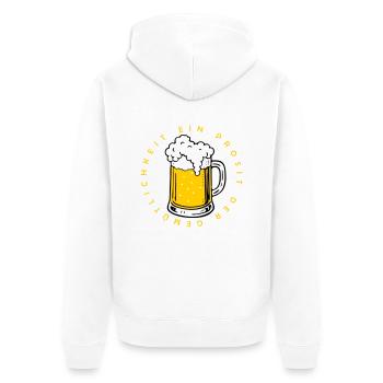 Ein Prosit der Gemütlichkeit - Unisex Premium Organic Zip Hoodie - white - Back - Thijin (182cm)