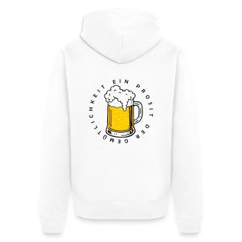 Ein Prosit der Gemütlichkeit - Unisex Premium Organic Zip Hoodie - white - Back - Thijin (182cm)