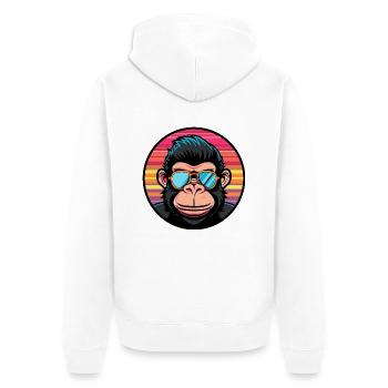 Singe Bande Dessinée Cool - Veste à capuche bio Premium Unisexe - blanc - Dos - Thijin (182cm)