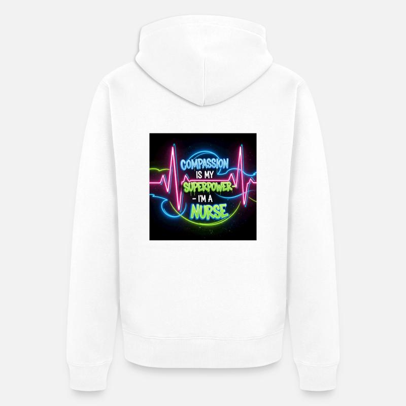 Conceptions d’infirmière en congé - Veste à capuche bio Premium Unisexe - blanc