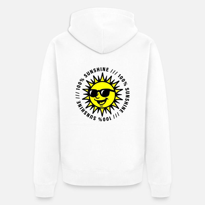 Soleil Soleil Drôle - Veste à capuche bio Premium Unisexe - blanc