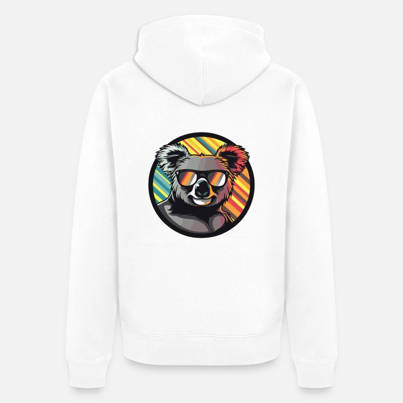 Koala Comic Cool - Unisex Premium Bio Zip Hoodie - Weiß