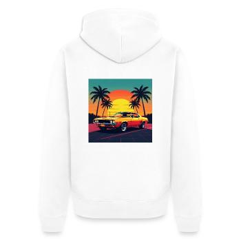 Oldtimer - Unisex Premium Bio Zip Hoodie - Weiß - Hinten - Thijin (182cm)