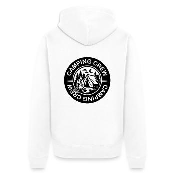 Camping Crew Tent Campfire - Unisex Premium Organic Zip Hoodie - white - Back - Thijin (182cm)