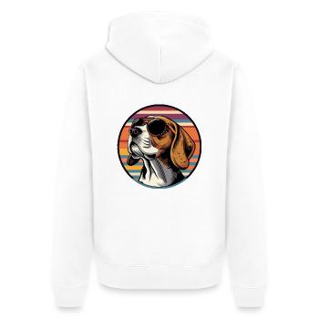 Beagle Dog Cool - Unisex Premium Organic Zip Hoodie - white - Back - Thijin (182cm)