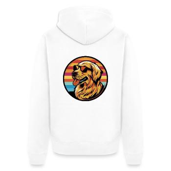 Chien Golden Retriever - Veste à capuche bio Premium Unisexe - blanc - Dos - Thijin (182cm)