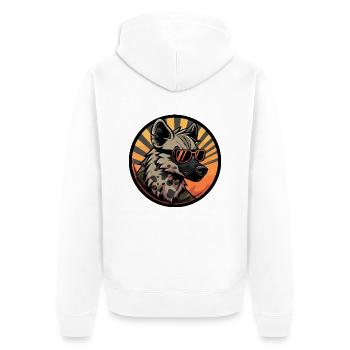 Hyena Cool Comic - Unisex Premium Organic Zip Hoodie - white - Back - Thijin (182cm)