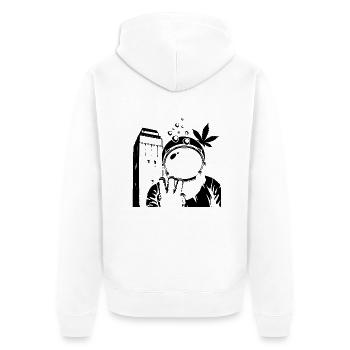 Astronaut Wasserturm Delmenhorst Transparent - Unisex Premium Bio Zip Hoodie - Weiß - Hinten - Thijin (182cm)