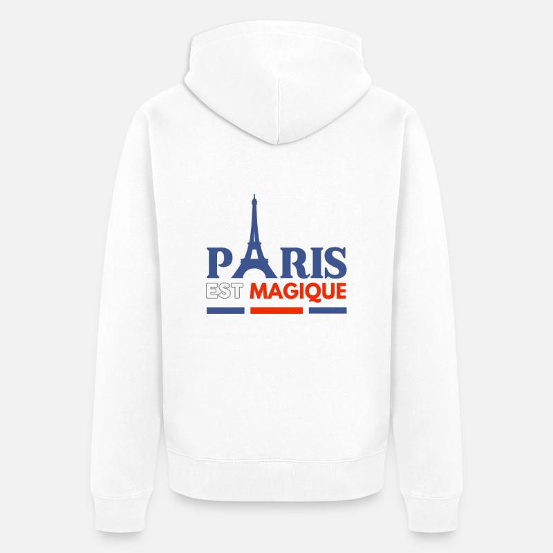 Paris magique – A tour Eiffel - Veste à capuche bio Premium Unisexe - blanc