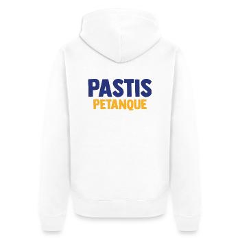 PASTIS PETANQUE Camping Apéro Vacances Beauf - Veste à capuche bio Premium Unisexe - blanc - Dos - Thijin (182cm)