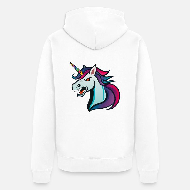 Licorne Mal - Veste à capuche bio Premium Unisexe - blanc