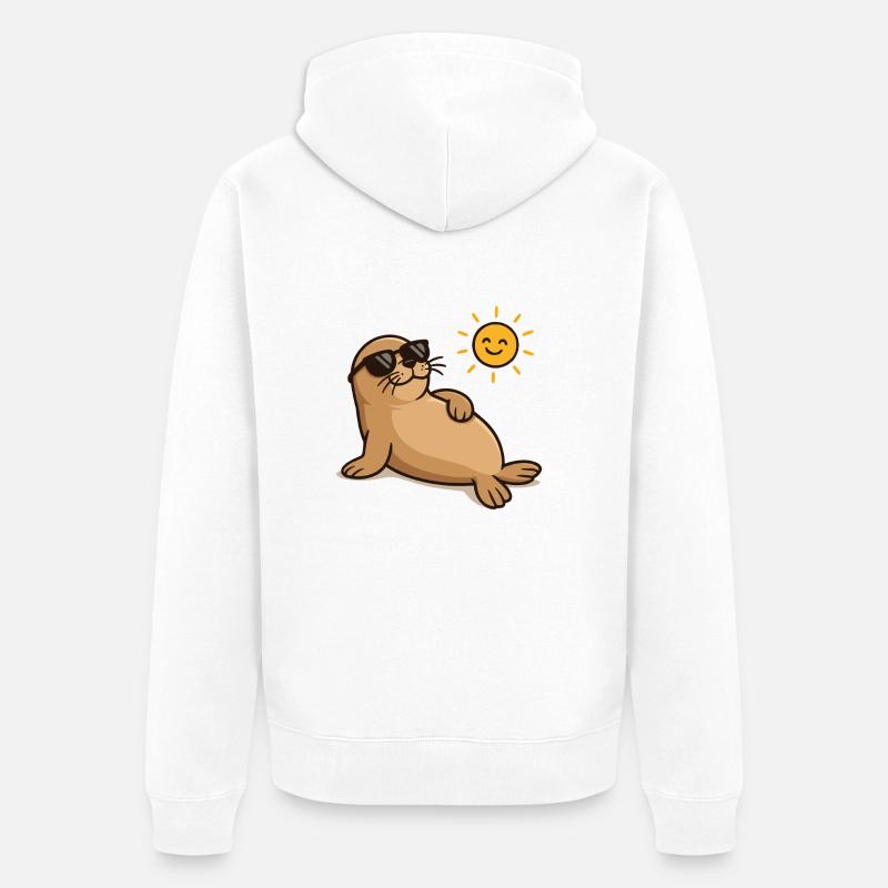 Lunettes de soleil Seal - Veste à capuche bio Premium Unisexe - blanc