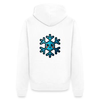 WPAP Polygon Kawaii Stil Spielzeug Schneeflocke - Unisex Premium Bio Zip Hoodie - Weiß - Hinten - Thijin (182cm)