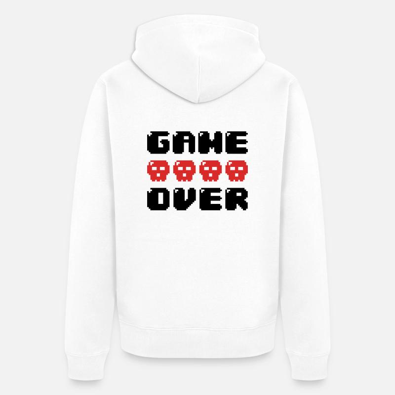game over - Veste à capuche bio Premium Unisexe - blanc