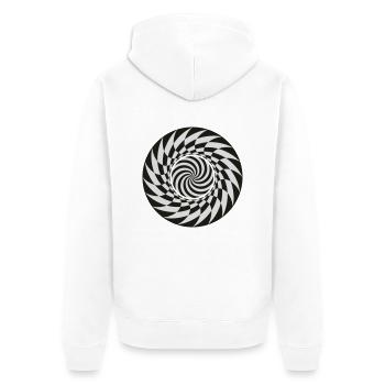 trippy - Unisex Premium Bio Zip Hoodie - Weiß - Hinten - Thijin (182cm)
