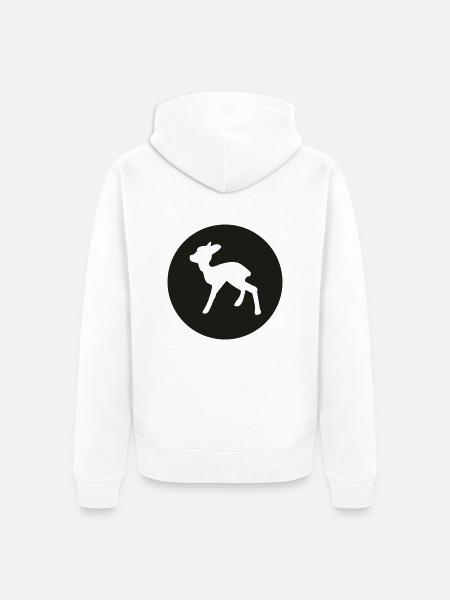Reh (negativ) - Unisex Premium Bio Zip Hoodie - Weiß