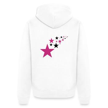 Sterne - Unisex Premium Bio Zip Hoodie - Weiß - Hinten - Thijin (182cm)