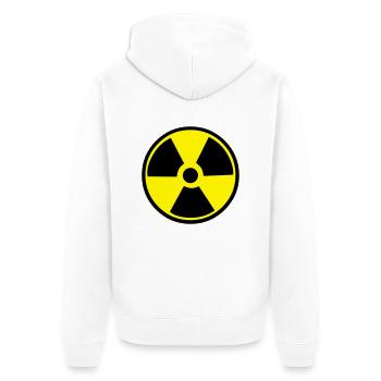 Radioactive Warning - Unisex Premium Organic Zip Hoodie - white - Back - Thijin (182cm)