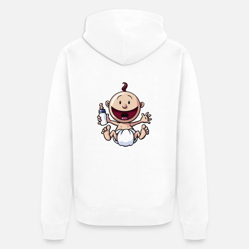 Le bébé rit. - Veste à capuche bio Premium Unisexe - blanc