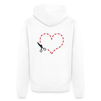 Herz - Unisex Premium Bio Zip Hoodie - Weiß - Hinten - Thijin (182cm)