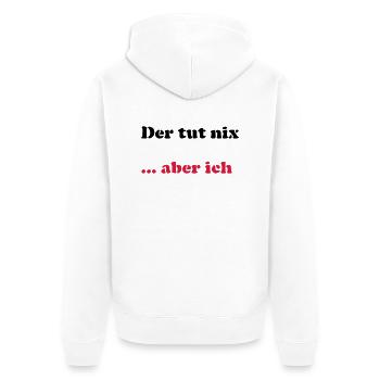 Der tut nix/was - Unisex Premium Bio Zip Hoodie - Weiß - Hinten - Thijin (182cm)