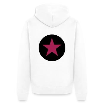 Stern - Unisex Premium Bio Zip Hoodie - Weiß - Hinten - Thijin (182cm)