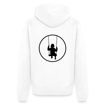 SchaukEmma - Unisex Premium Bio Zip Hoodie - Weiß - Hinten - Thijin (182cm)
